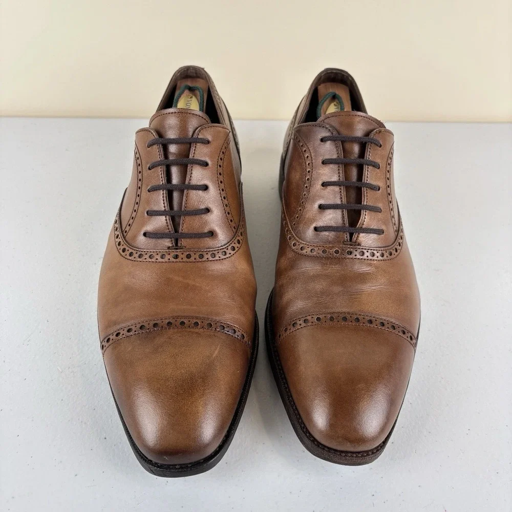 Carmina Dress Shoes Mens UK8.5/US‎ 9.5 EE Wide Brown Cap Toe Oxford Brogue
